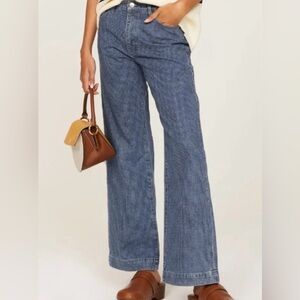 DL1961 Vintage Zoe Wide Leg Jeans | Size 27 | Textured Indigo Denim